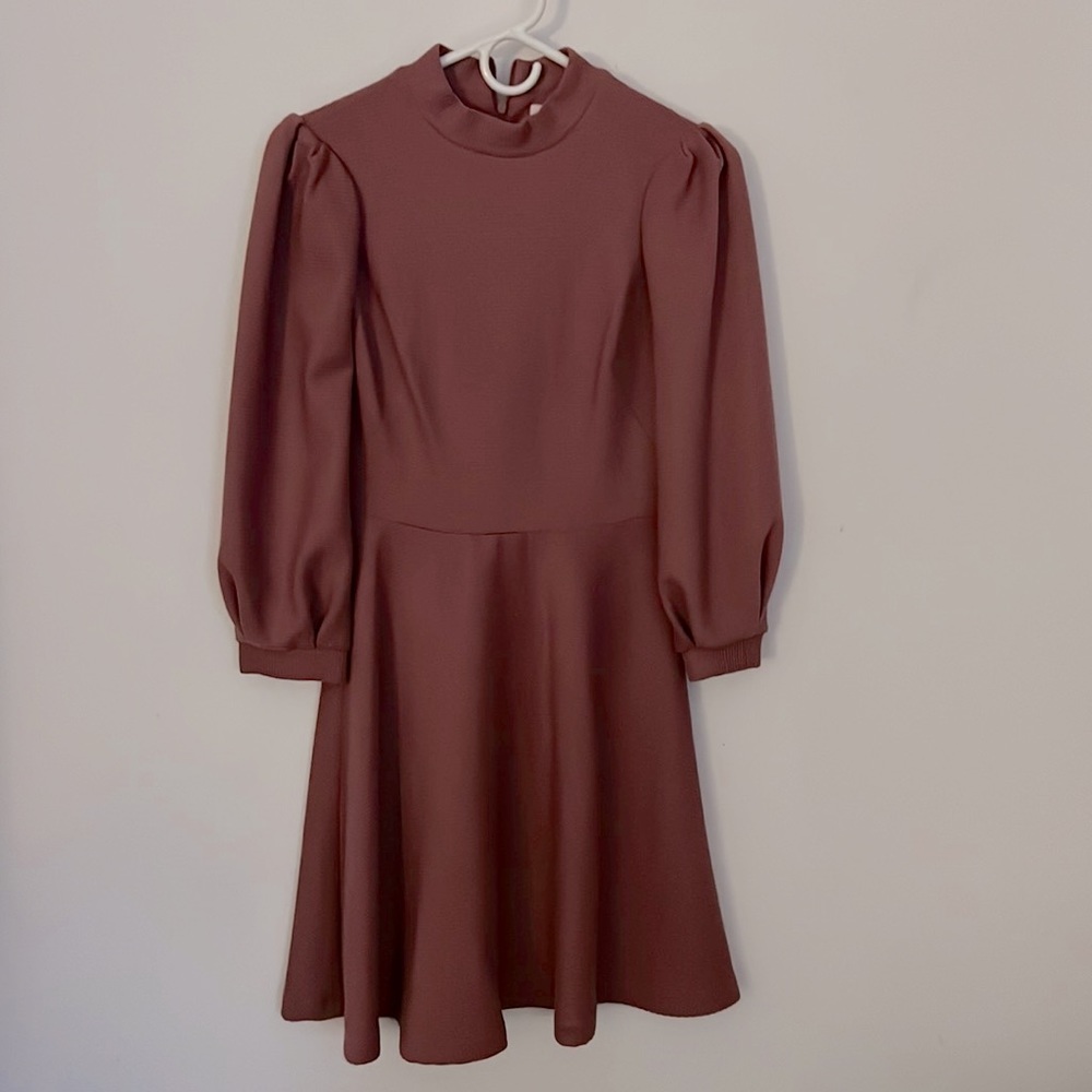 Mauve/Blush Long-Sleeve Gal Meets Glam Dress in 00